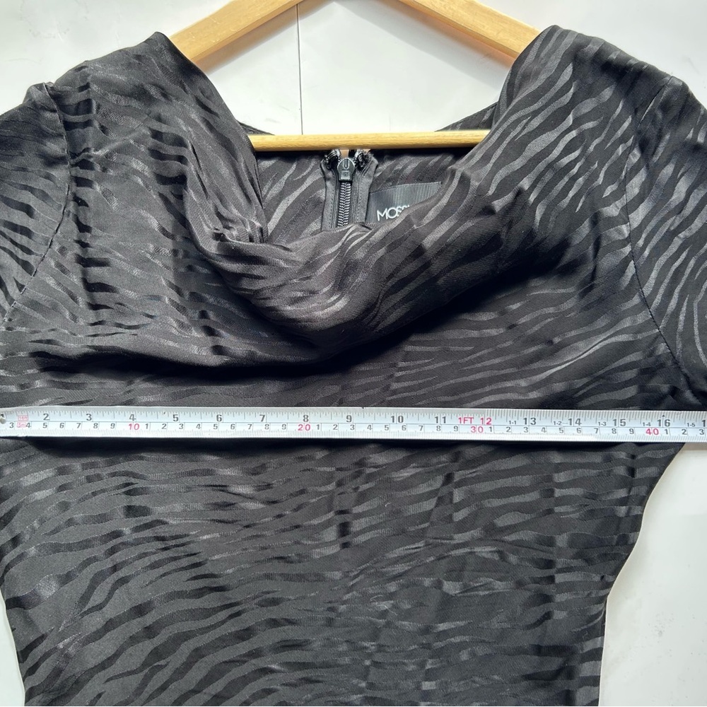 MOSSMAN TAKE BACK THE NIGHT BLACK DRESS long Elegant slit  Long Sleeve 4 - Picture 9 of 12
